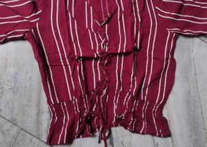 Striped Maroon Top