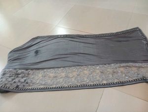 Elegant Silver Saree