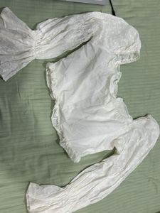 White Floral Lace-Up Crop Top