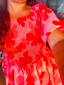 Pink Floral 👗 Dress🩷