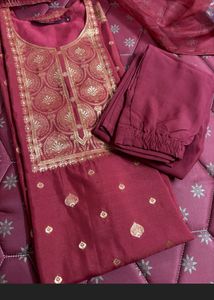 Sangria Rust Maroon Suit Set