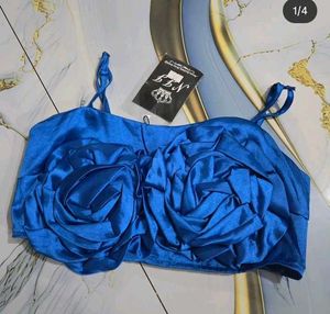 Blue Floral Crop Top ❤️