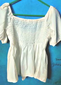 White Puff Sleeve Cottagecore Top