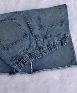 Denim Knee Length Skirt