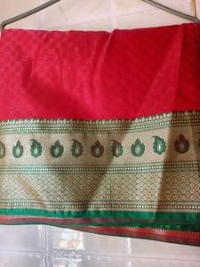 Banarasi Ren & Green Saree