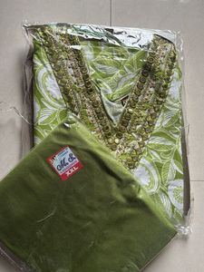 Floral Green Salwar Kameez Suit XXL