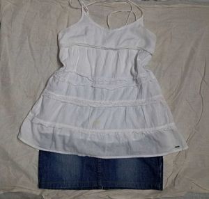 white backless long Top