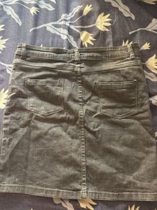 Gray Denim Mini Skirt