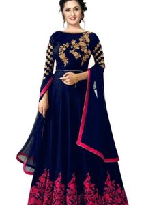 Fancy Embroidered gown semi stitched