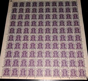 Sheet Of 100 Indian &amp; 50 NepalStamps