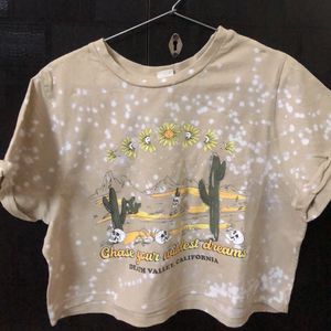 Brown Cute Oversized Crop T-shirt , Totally Comfortable And Stylish