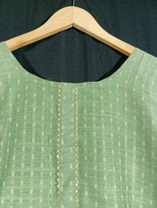 Women's Light Green Kurti Set