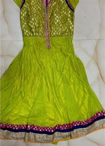 Lime Green Anarkali Dress