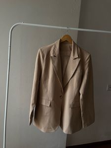 Beige Double Breasted OVERSIZED Fit Blazer