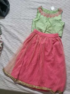 Lehnga Choli Pink Green