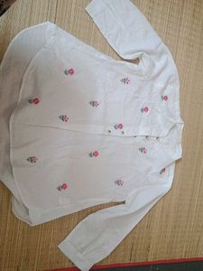 Floral Print White Shirt