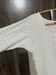White Embroidered Kurti