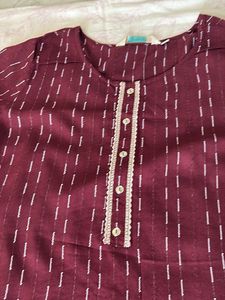 Straight Kurta- Maroon