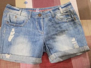 Distressed Denim Shorts