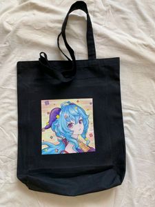 Black Hand-painted Tote Bag