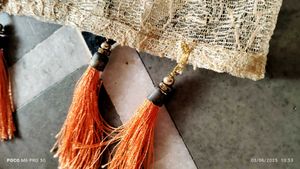 Striped Orange Lehenga Choli Set