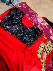 Beautiful Red colour chiffon saree