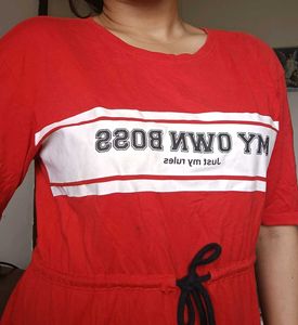Red Knee Length Dress