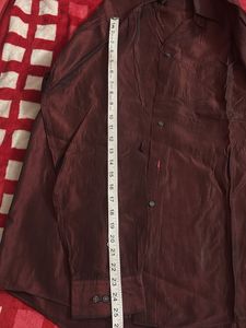 DKNY Iridescent Burgundy Button-Down Shirt