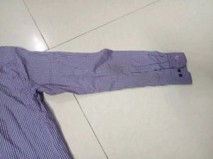 Checked Polyester Blue Shirt