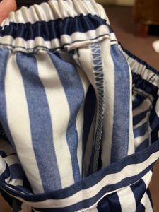 Blue And White Striped Shorts
