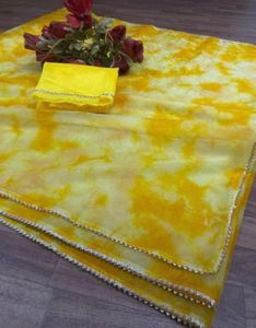 Blue Farewell Tie-Dye Saree