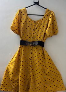 Polka Dot Midi Dress-XL