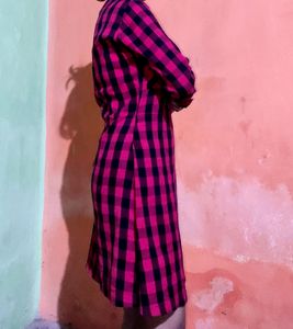 Checkered Frock For Women❤🖤