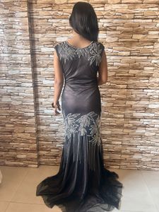 Elegant Brown Embellished Gown