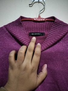Sparkly Purple Turtleneck Sweater