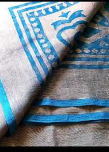 Brasso peacock blue saree