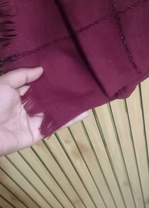 Burgundy Checkered Scarf