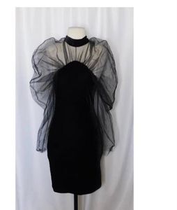 Zara Mesh Choker Neck Velvety Dress