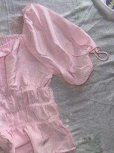 Pink Ruffle Detail Top