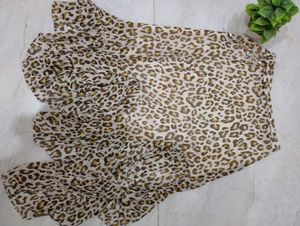 Leopard Print Ruffle Skirt