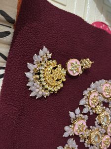 Pink Kundan Jewellery Set