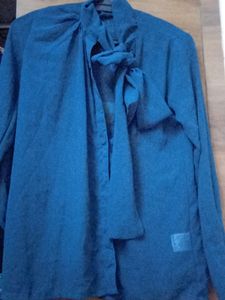 Classy Dark Sea Green Net Shirt