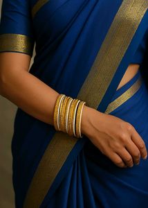 Pola Bangles Set Of 5. Brass With Gold Plated.