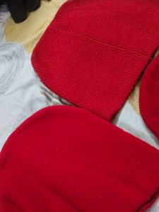 Stylish Red Beanie Cap - Warm &amp; Cozy