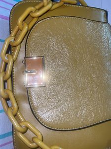 Mustard Structured Classy Handheld Bag