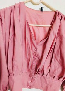 Pink Wrap Blouse