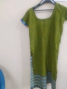 Blue Patterned Casual Pants