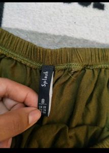 Olive Green Off-Shoulder Bell Sleeve Top