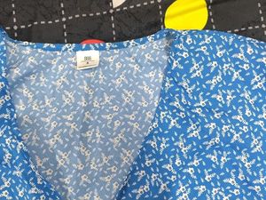 SSS Blue Floral Wrap Top