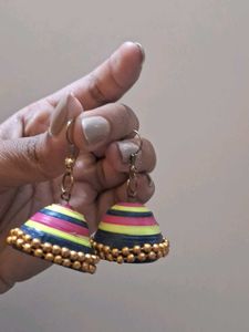 Striped Jhumka Earrings